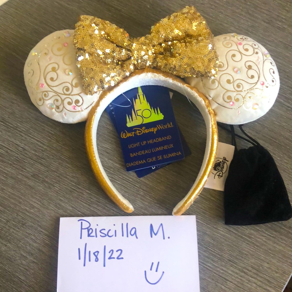 Disney World 50th Light Up Ears BNWT